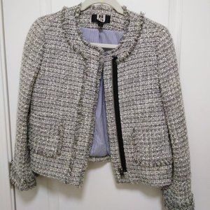 J crew jacket silver white size 4